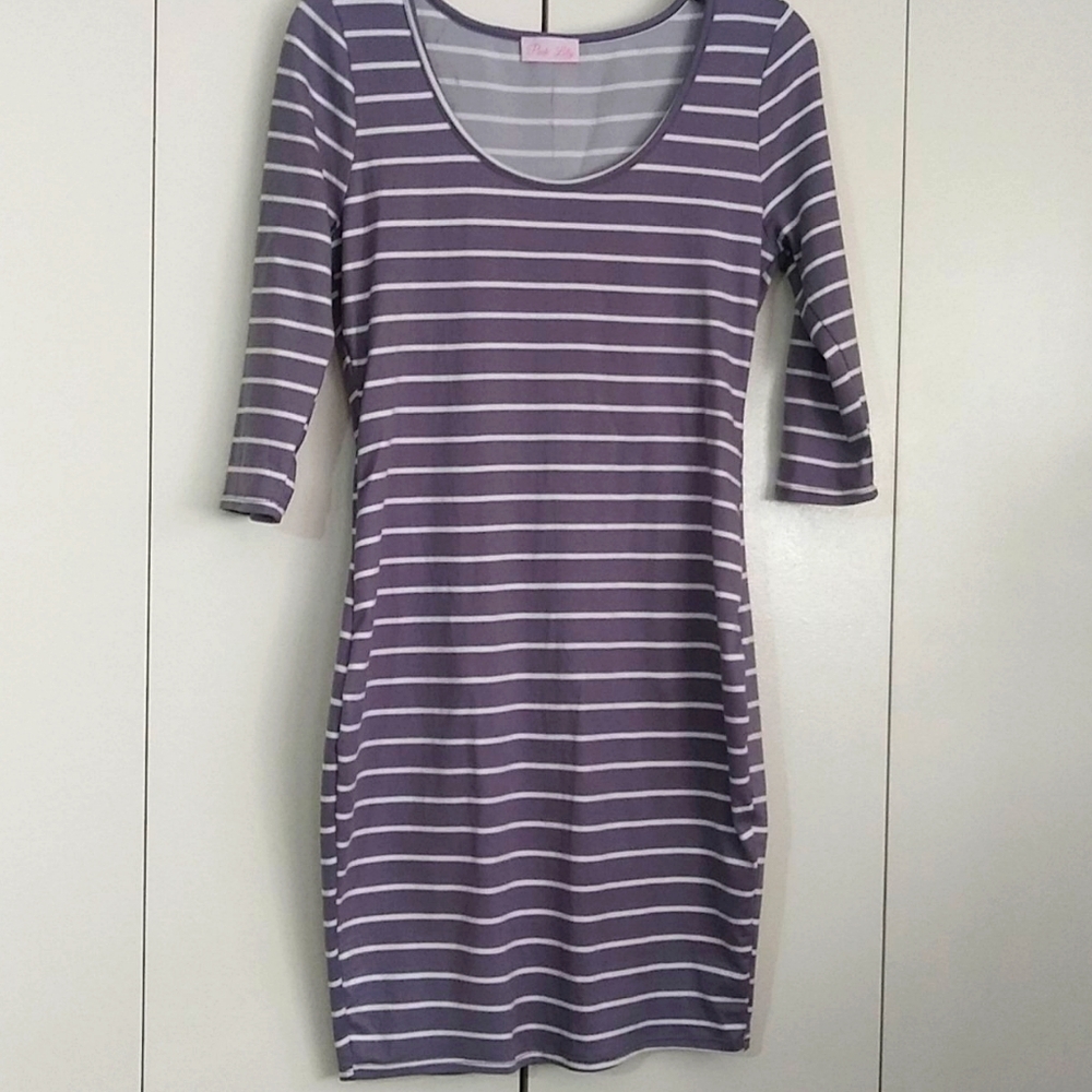 Womens quarter sleeve dress Pink Lily